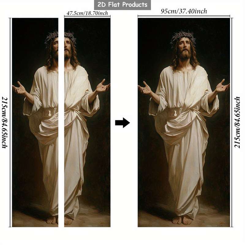 1pc 95.0x214.88cm Jesus Christian Themed Stickers