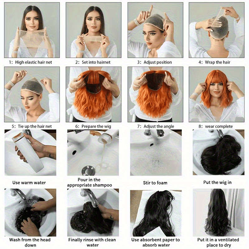 1Pc Black 30.48cm Fashion Design Wig