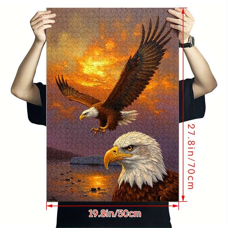 1000pcs Majestic Eagle Sunset Jigsaw Puzzle Scratch Water Resistant Advanced DIY
