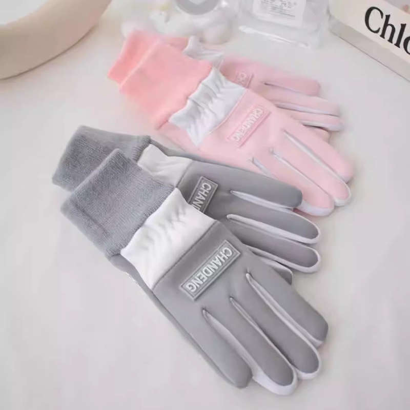 1 Pair Gray Recommended For Ages 7 To 15 Years Old Warm Gloves