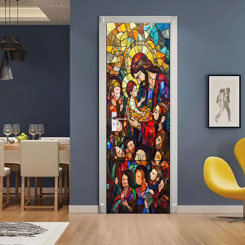 1pc 95.0x209.8cm Jesus Christian Themed Stickers