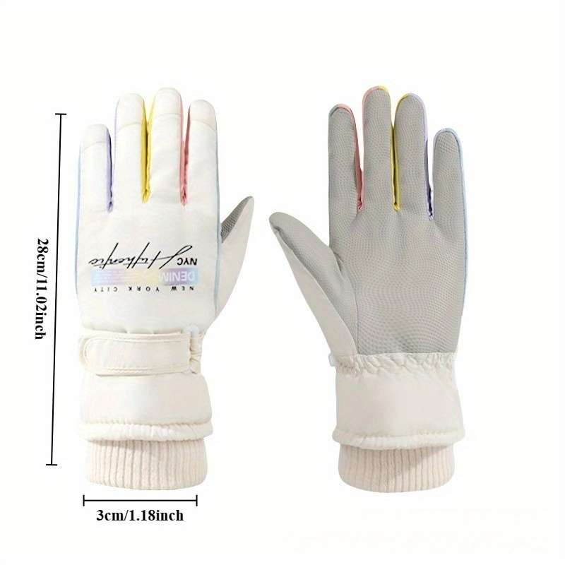 1 Pair Black Warm Gloves