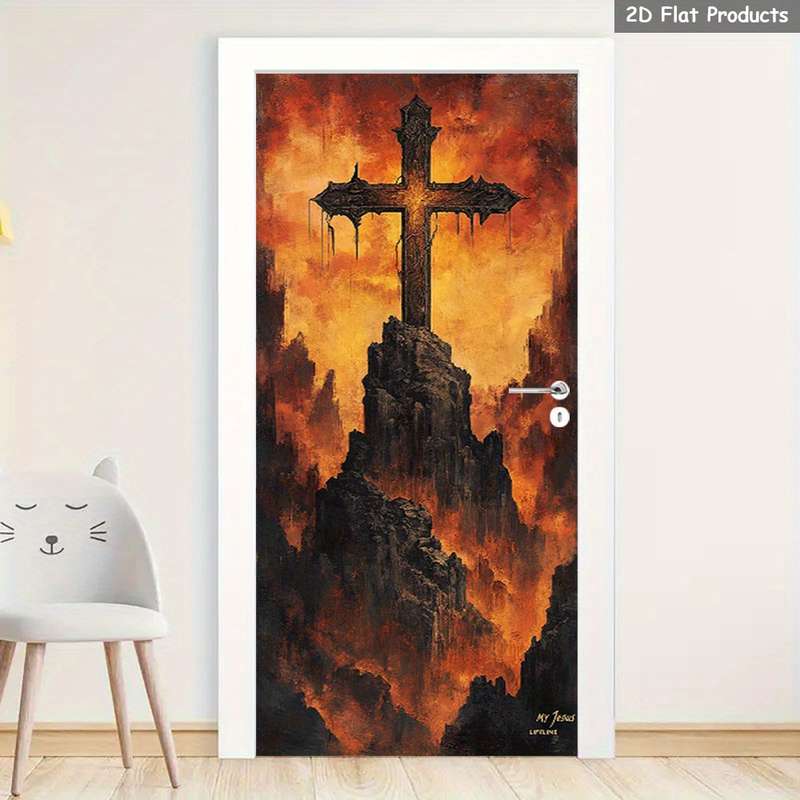 1pc 95.0x214.88cm Jesus Christian Themed Stickers