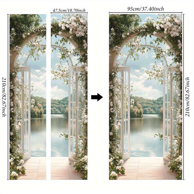 1Pc 95.0x214.88cm Door Window Sticker