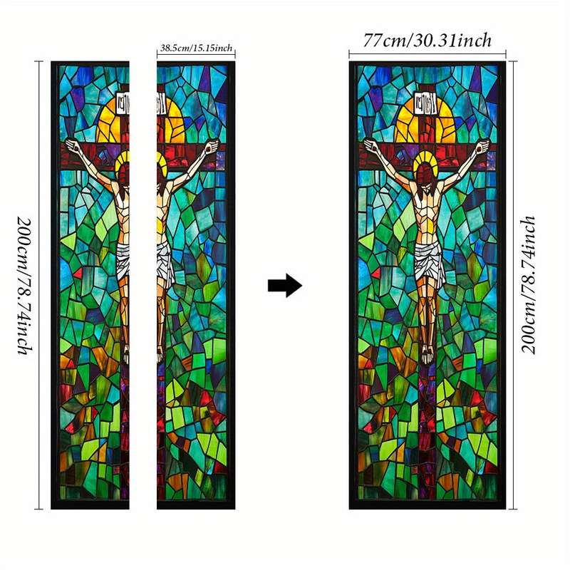 1pc 95.0x209.8cm Jesus Christian Themed Stickers