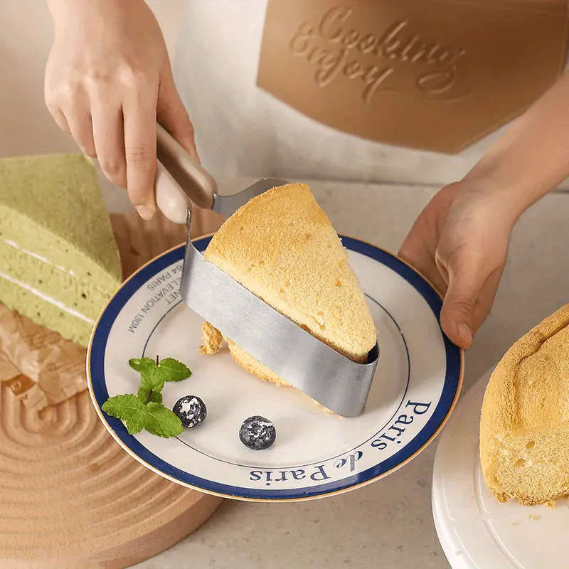1pc Triangular Stainless Steel Cake Server Clip Easy Slice Transfer Minimalist Design for Home Profe