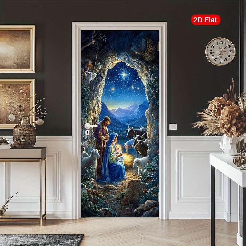 1pc 30.3x78.7 inches   77x200 cm   Jesus Christian Themed Stickers
