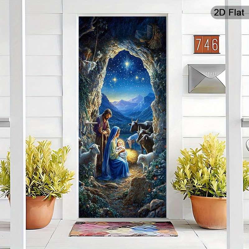 1pc 30.3x78.7 inches   77x200 cm   Jesus Christian Themed Stickers