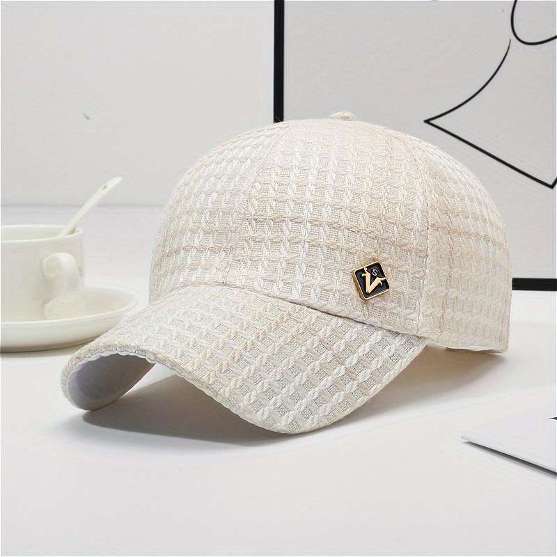 1pc Outdoor Adventures) Women's Vintage Plaid Baseball Cap Stylish Cotton Blend Sun Protection
