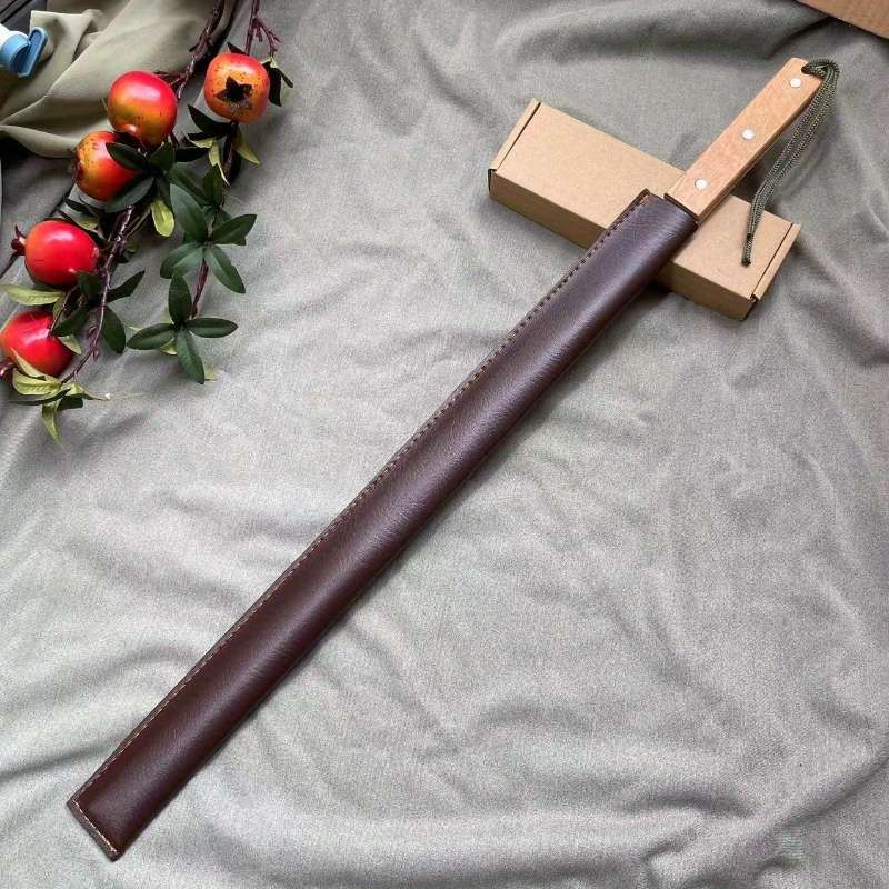 1pc Carbon Steel Quenched with Solid Wood Handle and Leather Cover Ideal for Survey