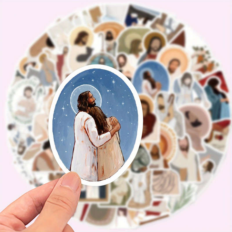 1pc MultiColor Jesus Christian Themed Stickers