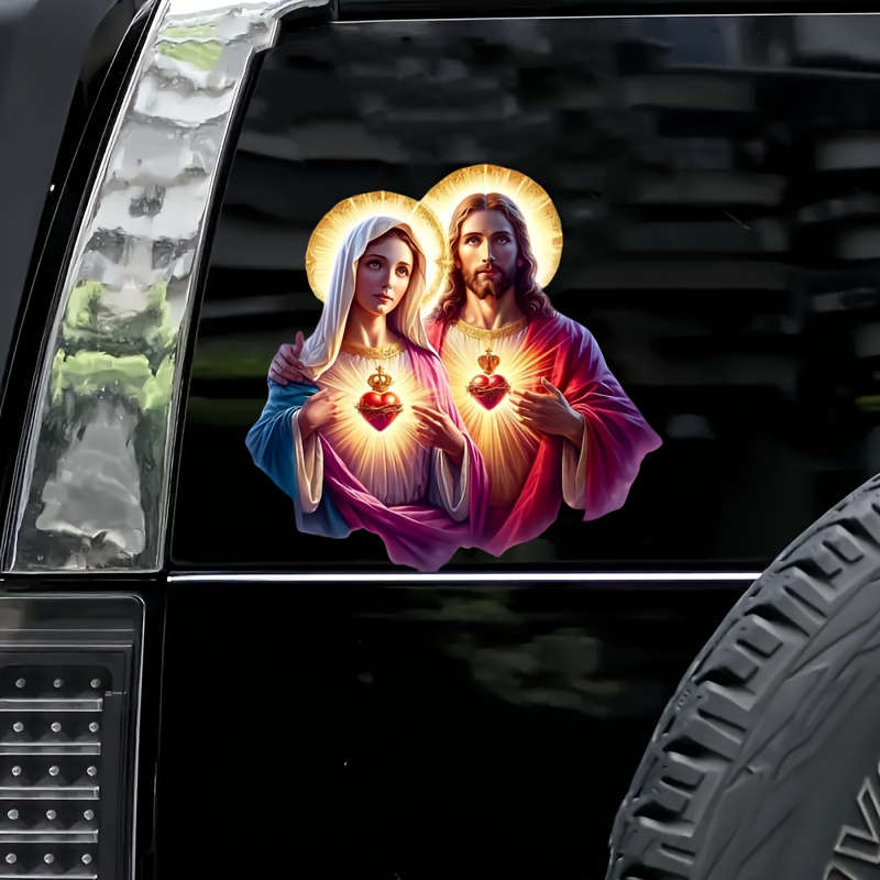 1pc 12.98cm x 11.99cm Jesus Christian Themed Stickers