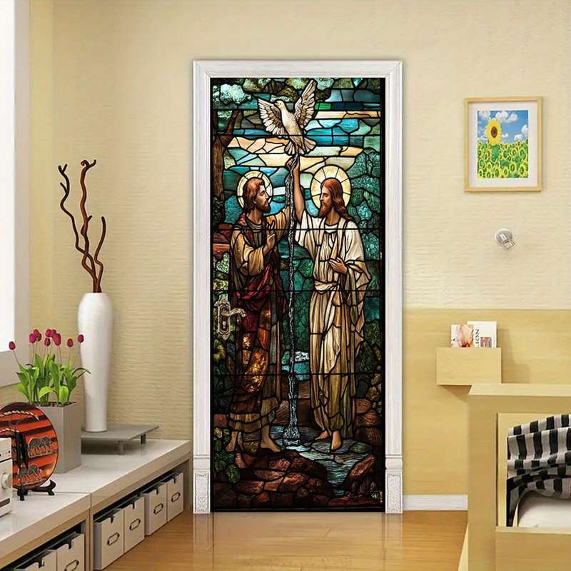 1pc 95.0x214.88cm Jesus Christian Themed Stickers