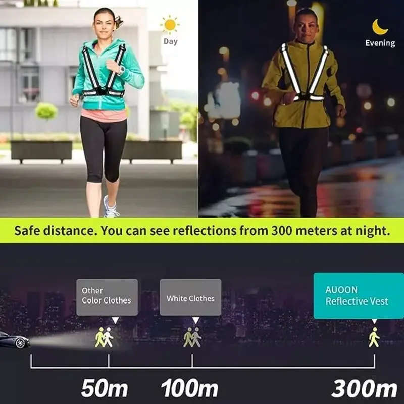1pc Adjustable Outdoor Vest with Reflective Belt for High Visibility Lightweight And Comfortable