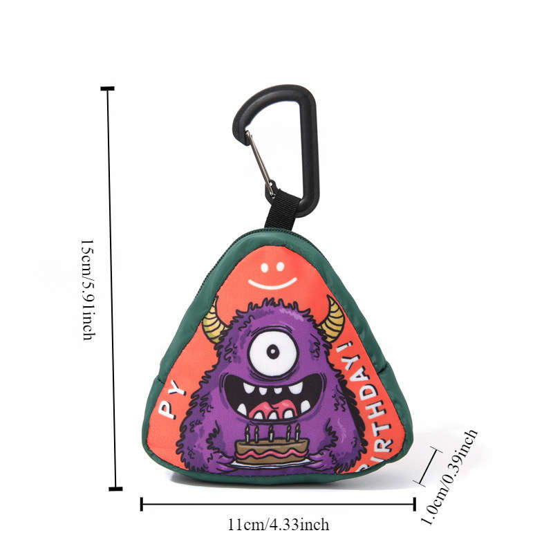 1pc Innovative Polyester Hip-Hop Mini Bag for Women Trendy Monster Face Design Coin Purse S