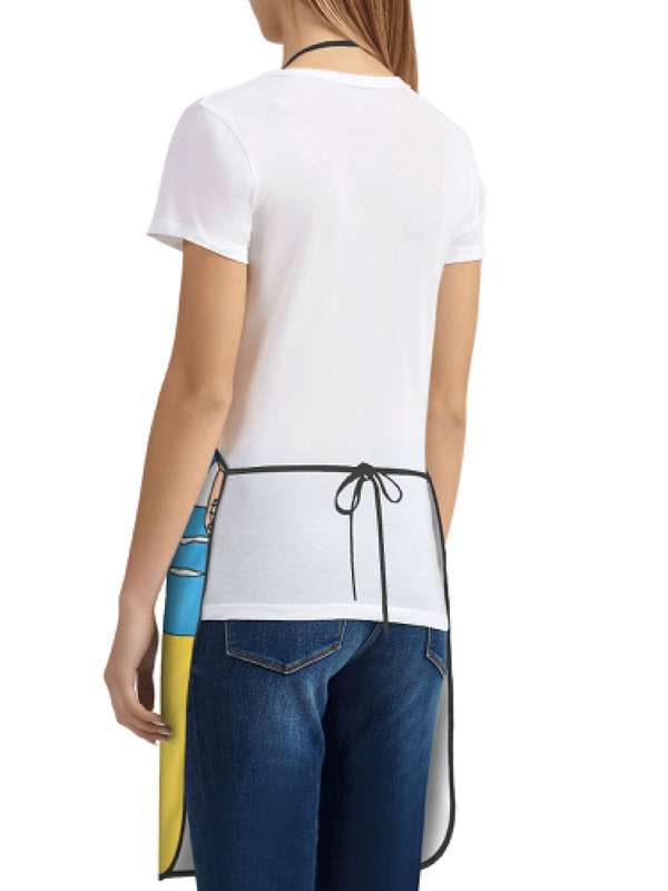 1pc Strong Man Cartoon Printed Polyester Apron Sleeveless Durable Kitchen Cleaning Apron