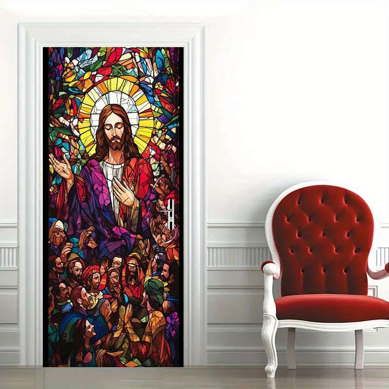 1pc 95.0x214.88cm Jesus Christian Themed Stickers