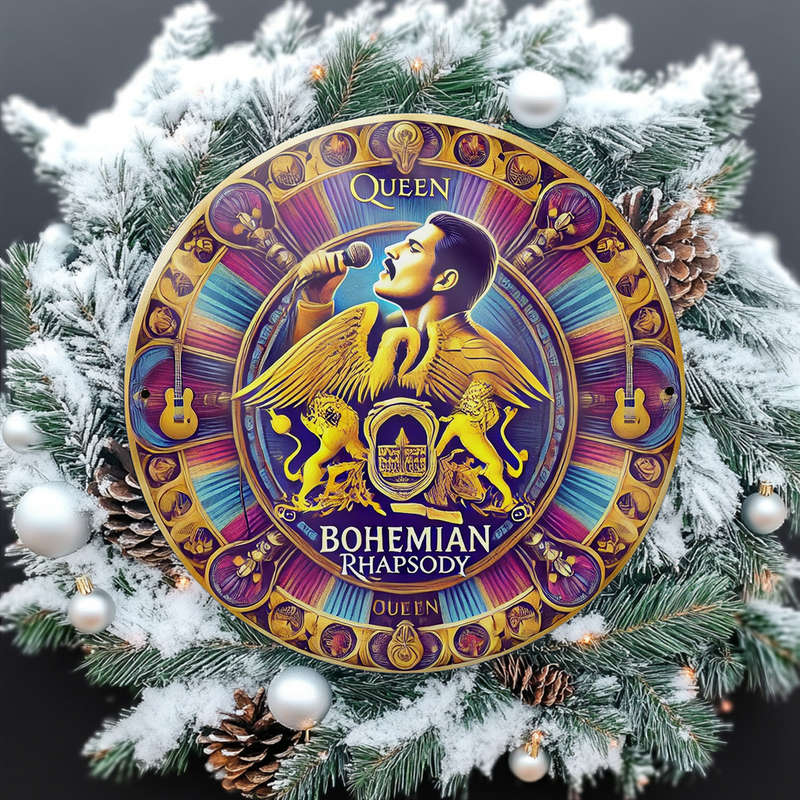 1pc Room Decor  Queen Bohemian Rhapsody 20.32x20.32 cm Round Aluminum Sign Vintage Band Logo Wa
