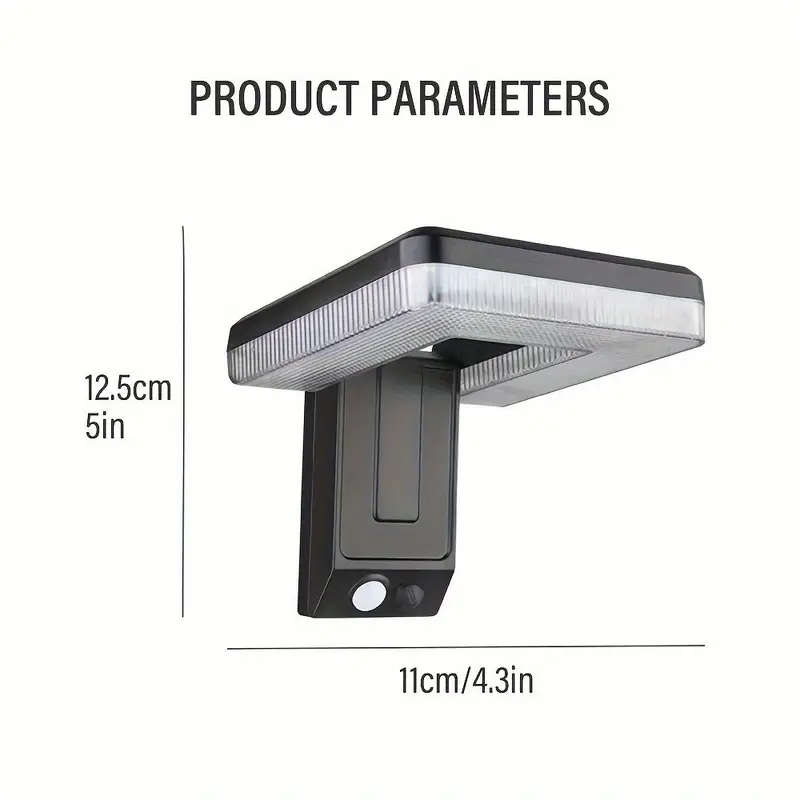 1pc Solar-Powered LED Outdoor Wall Light Wide Angle Collapsible Design for Garden Deck Garage Front