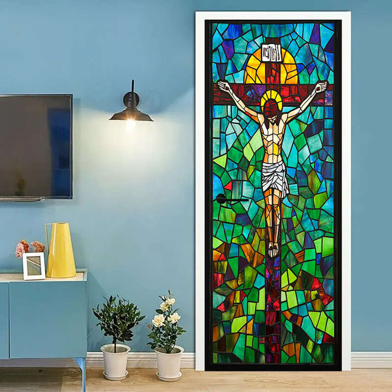 1pc 95.0x209.8cm Jesus Christian Themed Stickers