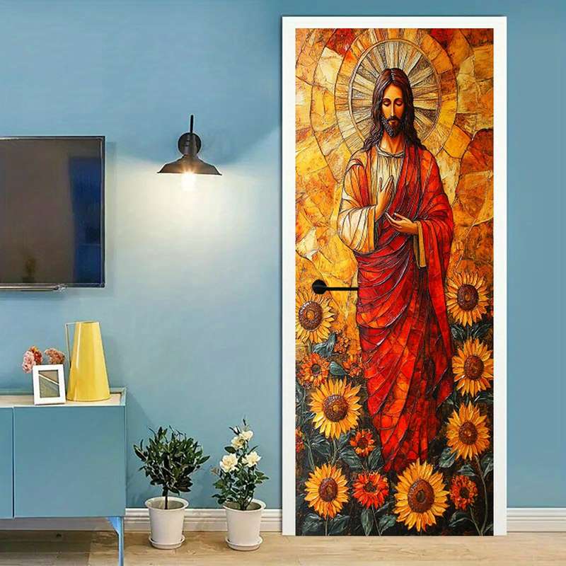 1pc 95.0x214.88cm Jesus Christian Themed Stickers