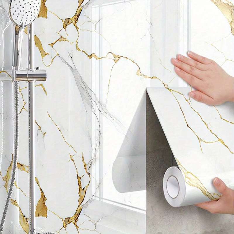 1PC Wall StickersWhite Golden Pattern40cmX100cm