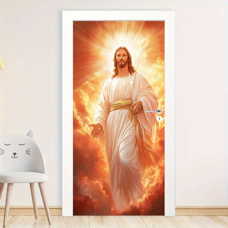 1pc 95.0x214.88cm Jesus Christian Themed Stickers