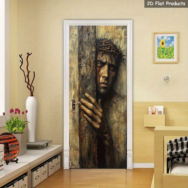 1pc 95.0x209.8cm Jesus Christian Themed Stickers