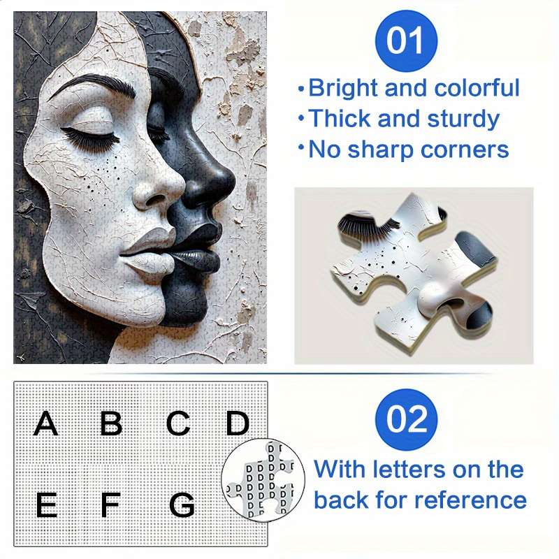 1000pcs Black White Silhouette Jigsaw Puzzle Large Paper Puzzle Toy for Adults I