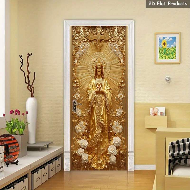 1pc 95.0x209.8cm Jesus Christian Themed Stickers