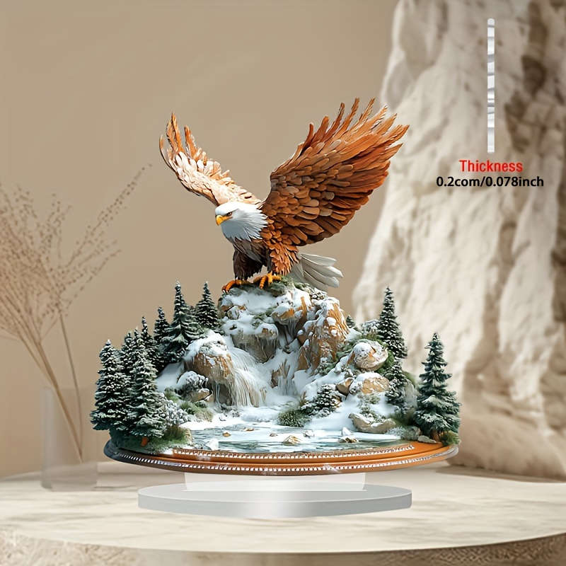 1pc 2D Flat  A 7.08-Inch Multifunctional Bohemian-Style Acrylic Eagle Desktop Decoration for Home O