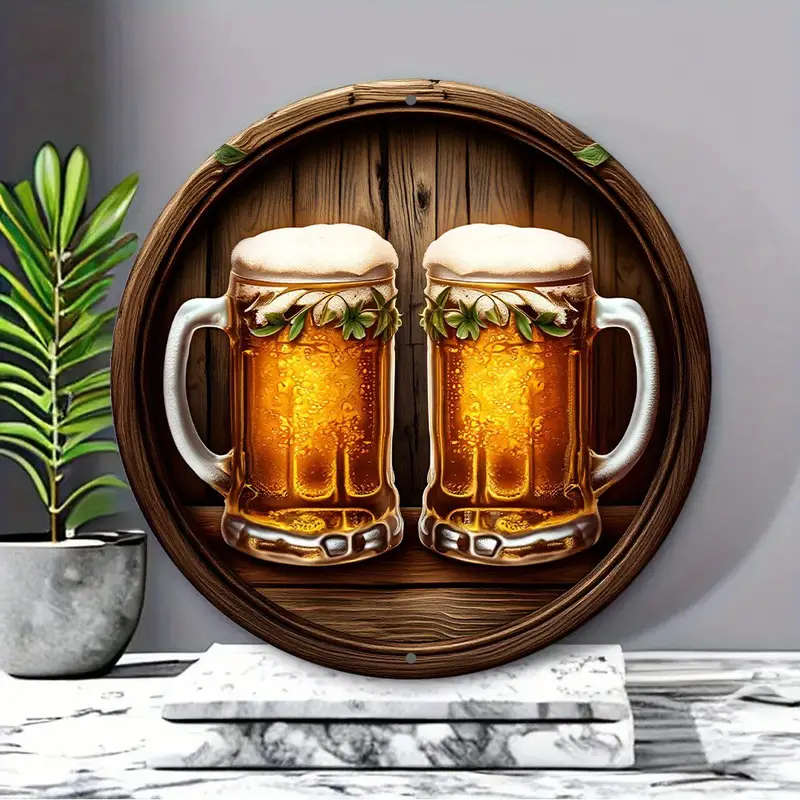 A Round Beer Decorative Sign