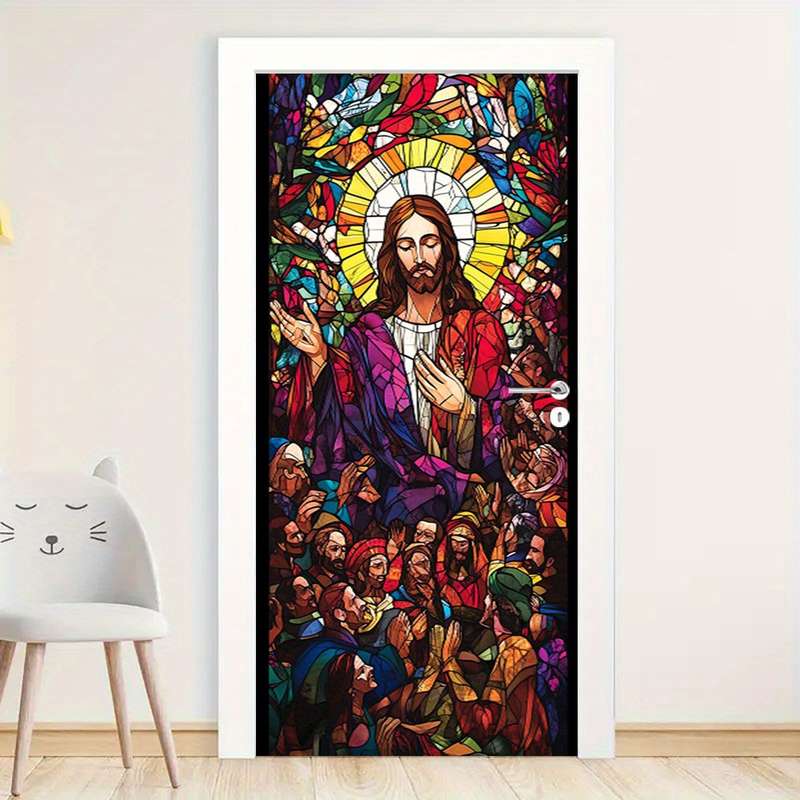 1pc 95.0x214.88cm Jesus Christian Themed Stickers