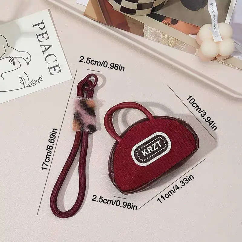 1pc New Multi Functional Coin Purse Corduroy with Lanyard ID Card Badge Wallet Headphone Organizer