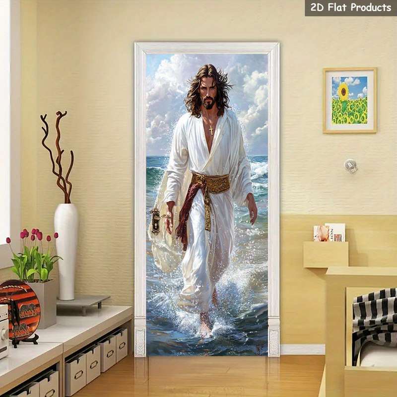 1pc 95.0x214.88cm Jesus Christian Themed Stickers