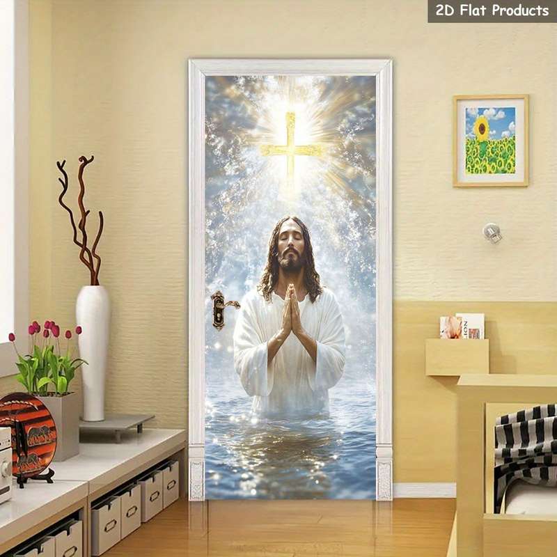 1pc 95.0x214.88cm Jesus Christian Themed Stickers