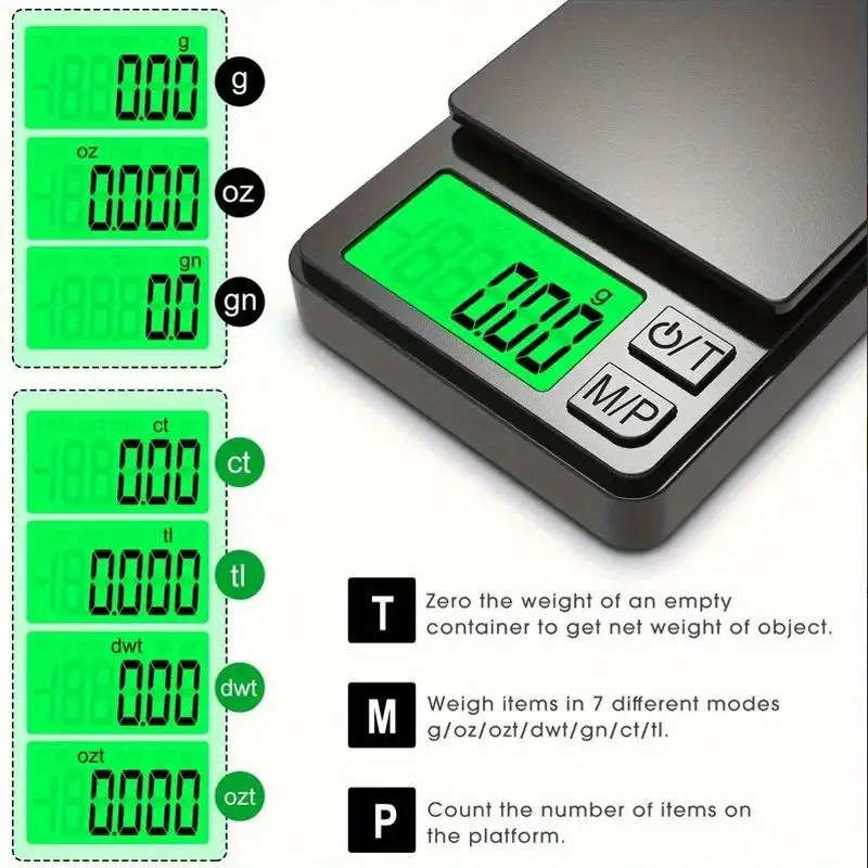 1pc Compact 1000g x 0.01g Precision Digital Pocket Scale with Backlit LCD Versatile for Food Jewelry