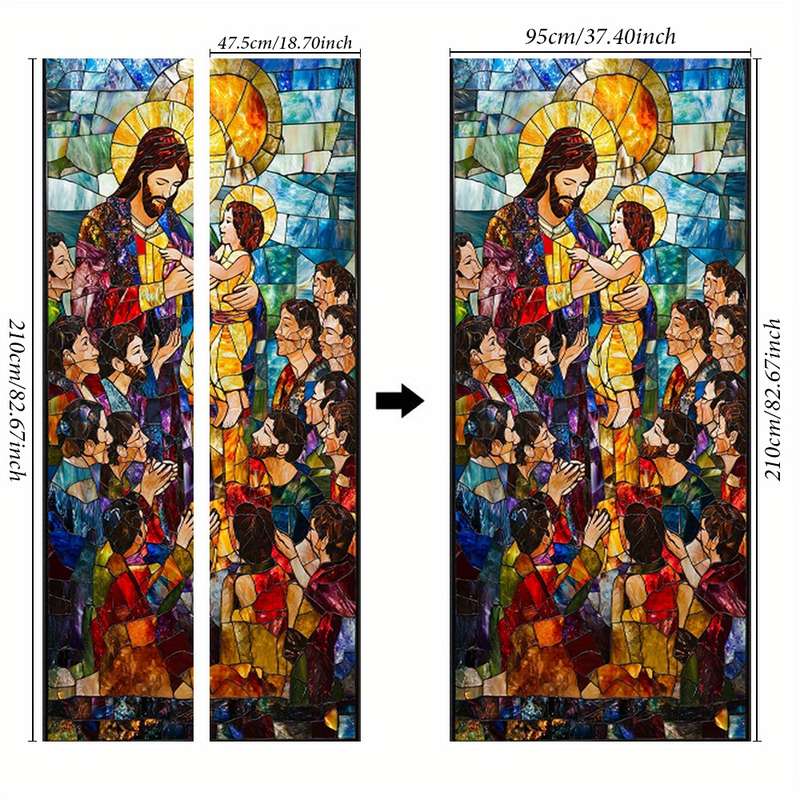 1pc 95.0x209.8cm Jesus Christian Themed Stickers