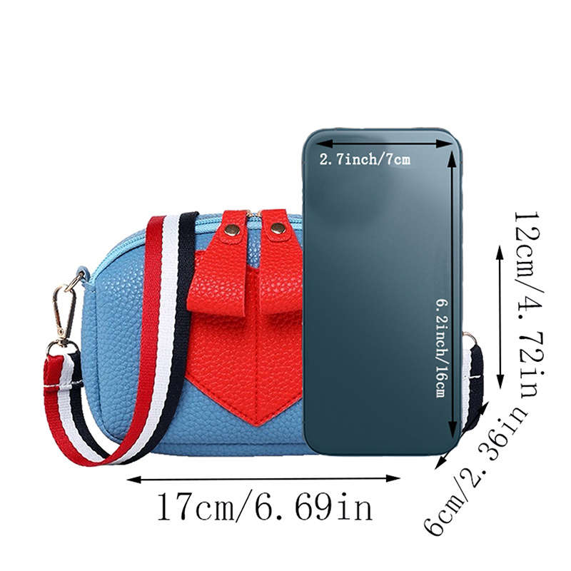 1pc Lightweight Black PU Heart-Shaped Pouch with Adjustable Strap Casual Zipper Phone Bag Ideal
