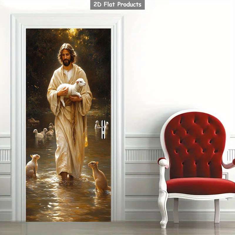 1pc 95.0x214.88cm Jesus Christian Themed Stickers