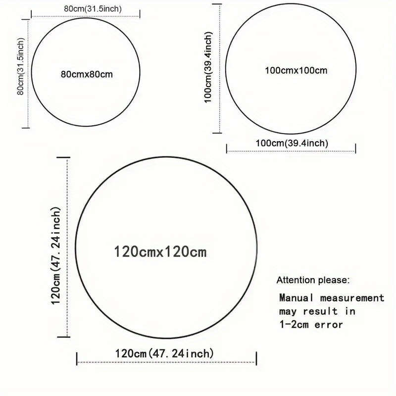 1Pc 39.4x39.4inch 100x100cm Floor Mat
