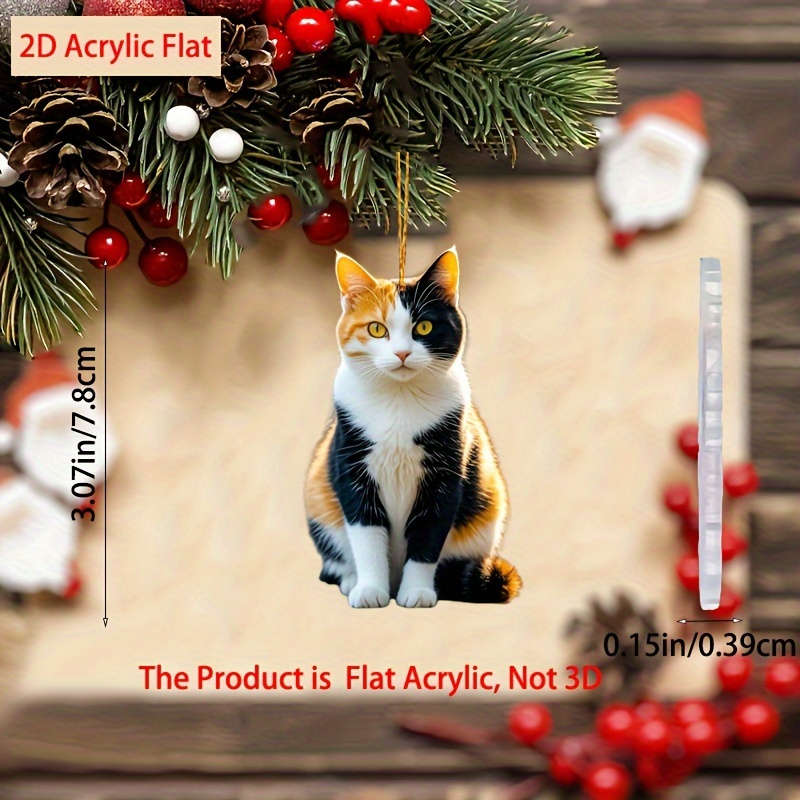 1pc 2D Flat   Double-Sided Car Bag Accessories Spiritual Kitten Decoration Suitable for