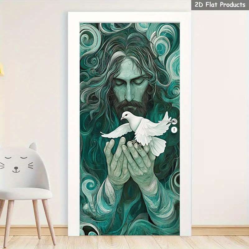 1pc 95.0x209.8cm Jesus Christian Themed Stickers