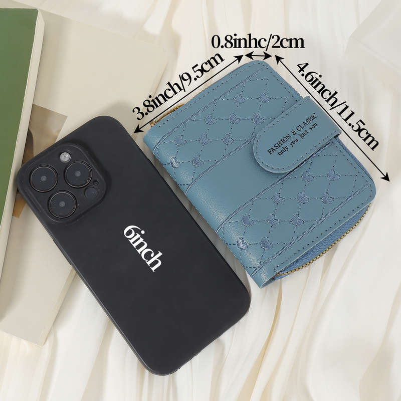 1pc Fashionable Women'S Short Wallets High-Quality Credit Card Storage Bags Multi-Slot Design wi