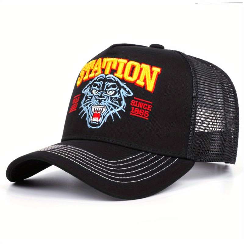 1pc Men's Spring Autumn Sun Protection Baseball Cap Outdoor Truck Driver Hat 100% Pol