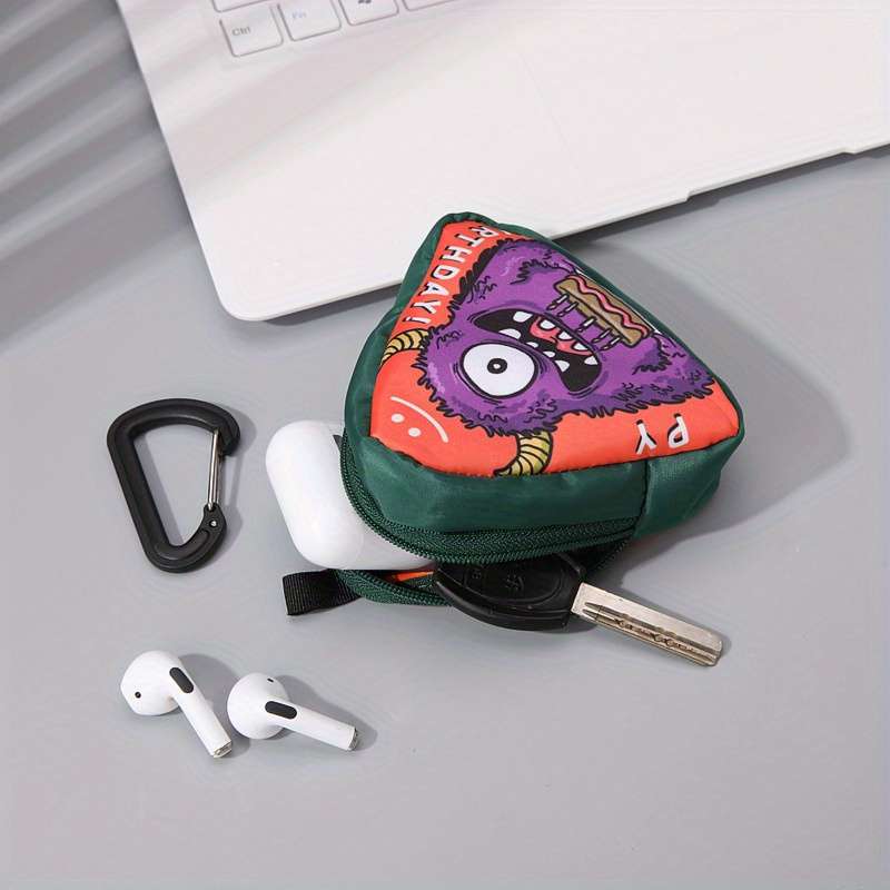 1pc Innovative Polyester Hip-Hop Mini Bag for Women Trendy Monster Face Design Coin Purse S