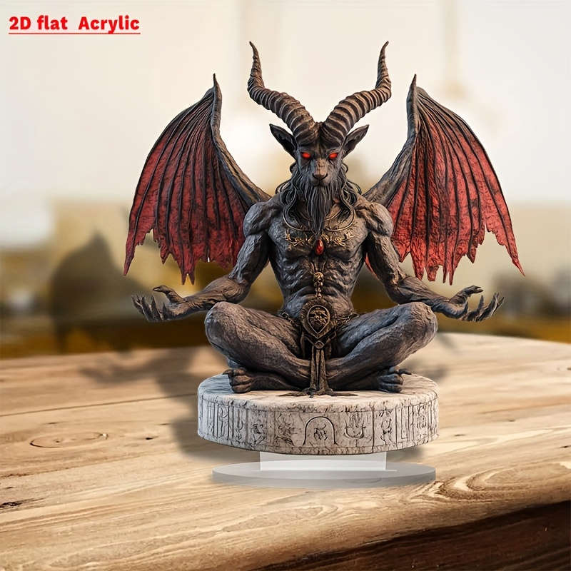1pc 2D Flat  Acrylic Ancient Devil Desktop Decoration Bohemian Style Inspirational Theme Multi-pu