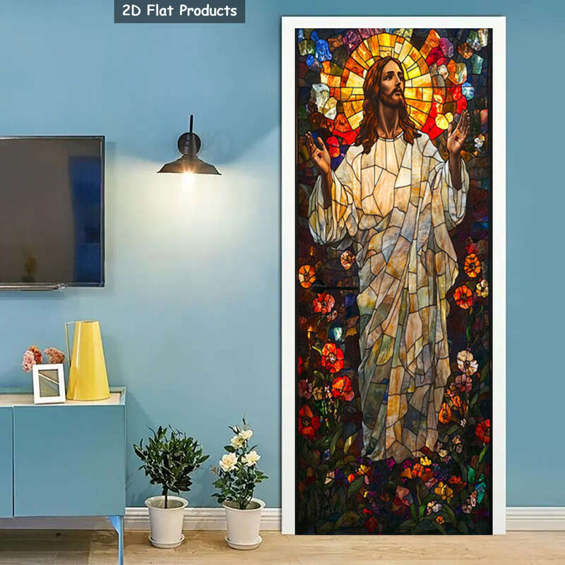 1pc 95.0x209.8cm Jesus Christian Themed Stickers
