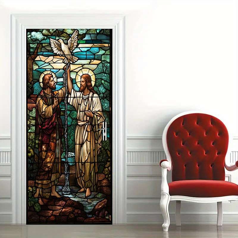 1pc 95.0x214.88cm Jesus Christian Themed Stickers