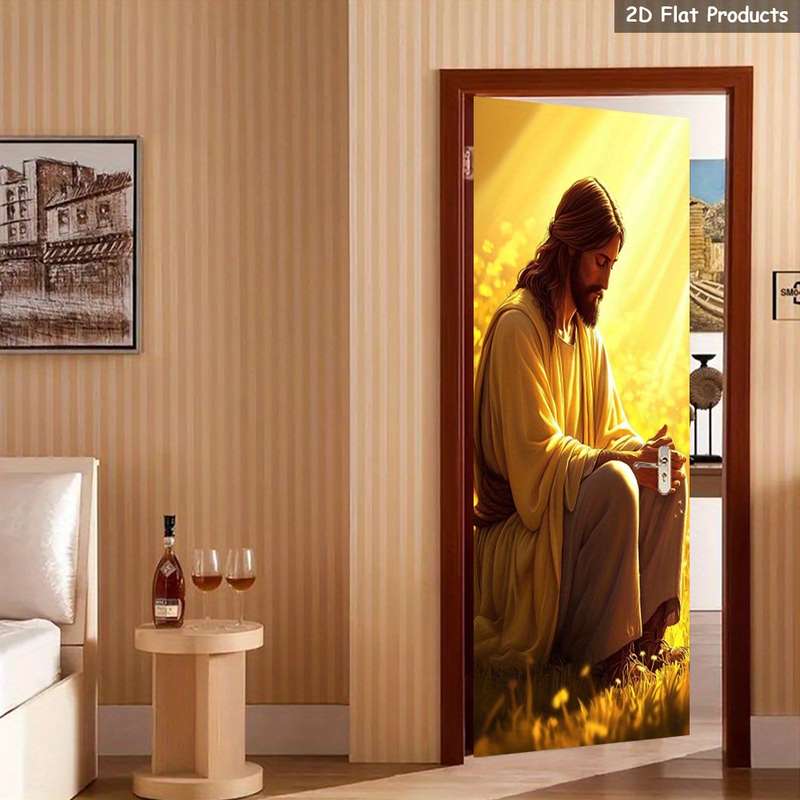 1pc 95.0x214.88cm Jesus Christian Themed Stickers
